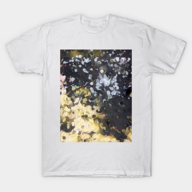 Black and Gold Pointillism T-Shirt by Dturner29